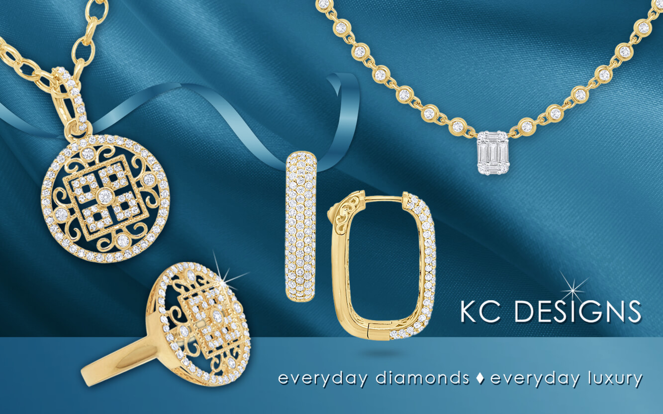 KC Designs 14K Gold and Diamond Chain Earrings E1019 - Sami Fine Jewelry