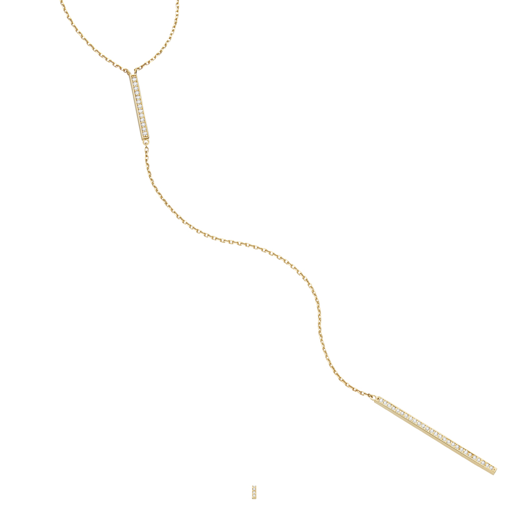 14K Gold and Diamond Lariat Necklace