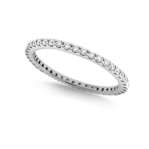 Diamond Shared Prong Set Eternity Band in 14k White Gold with 41 ...