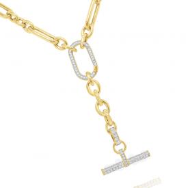 14k Gold and Diamond Toggle Necklace