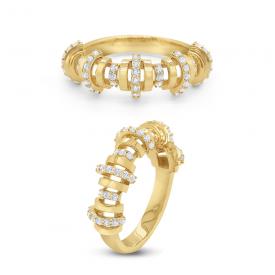 14k Gold and Diamond Cascade Ring