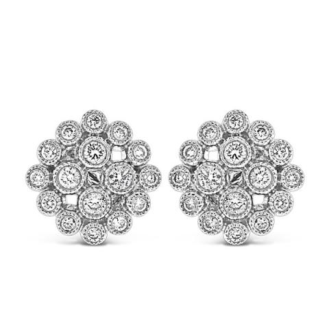 Diamond Fashion Earrings in 14k White Gold with 32 Diamonds weighing ...